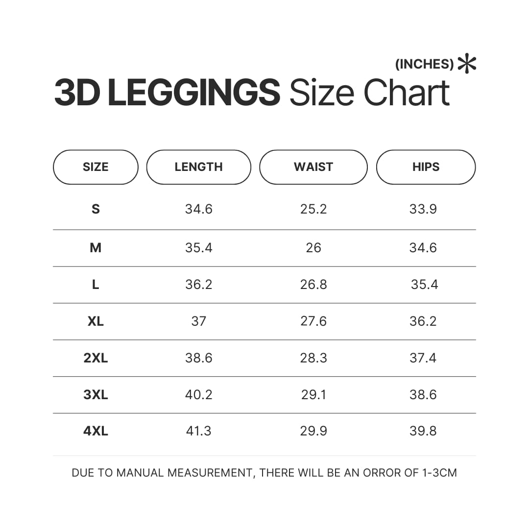 Leggings Size Chart - Initial D Store