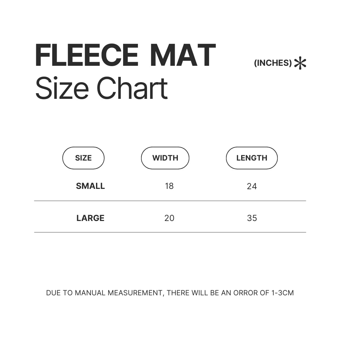 Fleece Mat Size Chart - Initial D Store