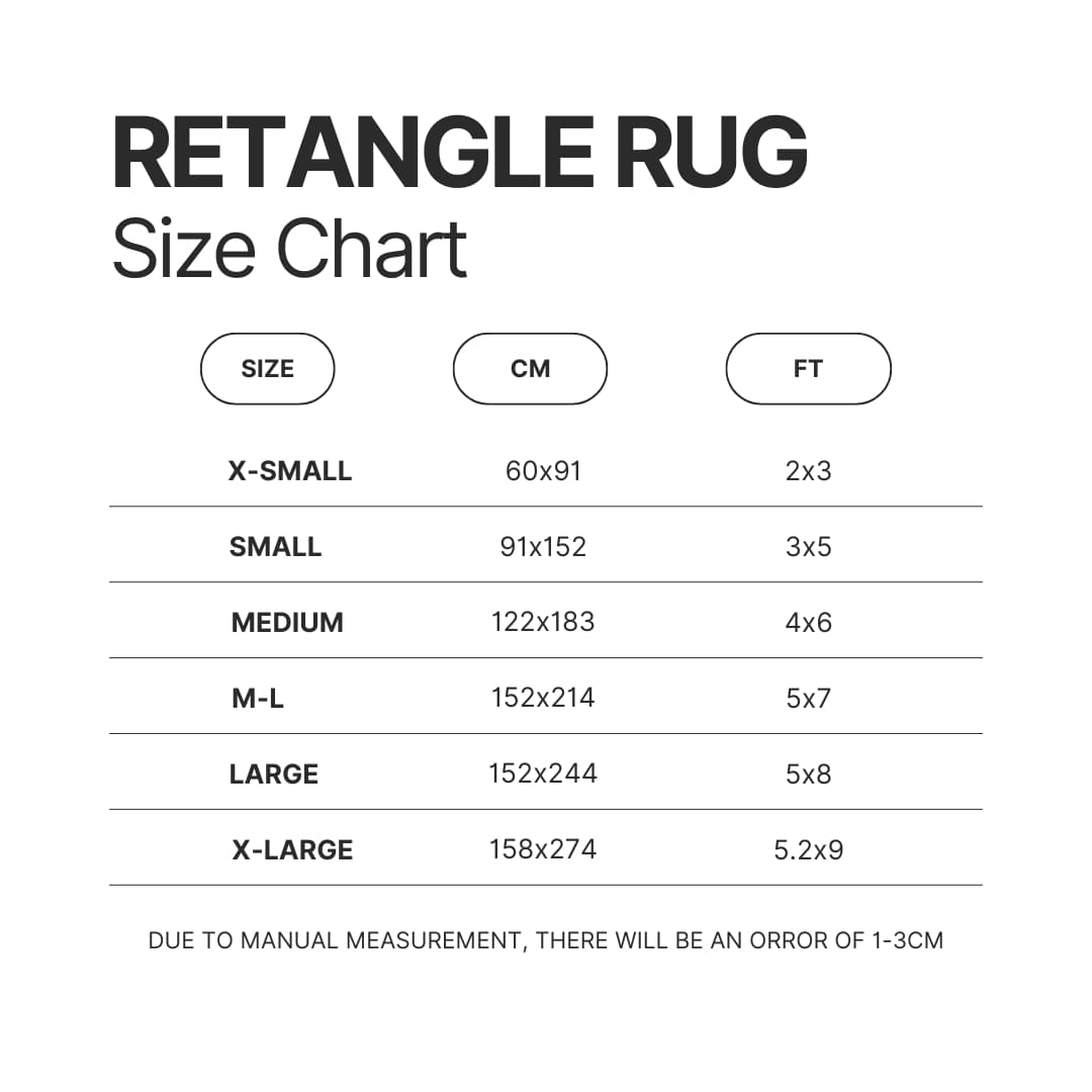 Retangle Rug Size Chart - Initial D Store