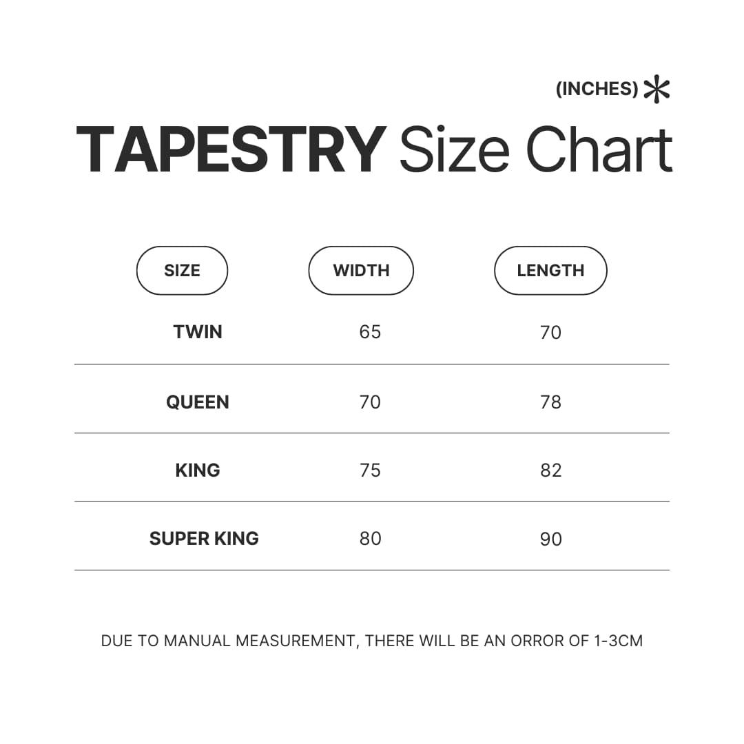 Tapestry Size Chart - Initial D Store