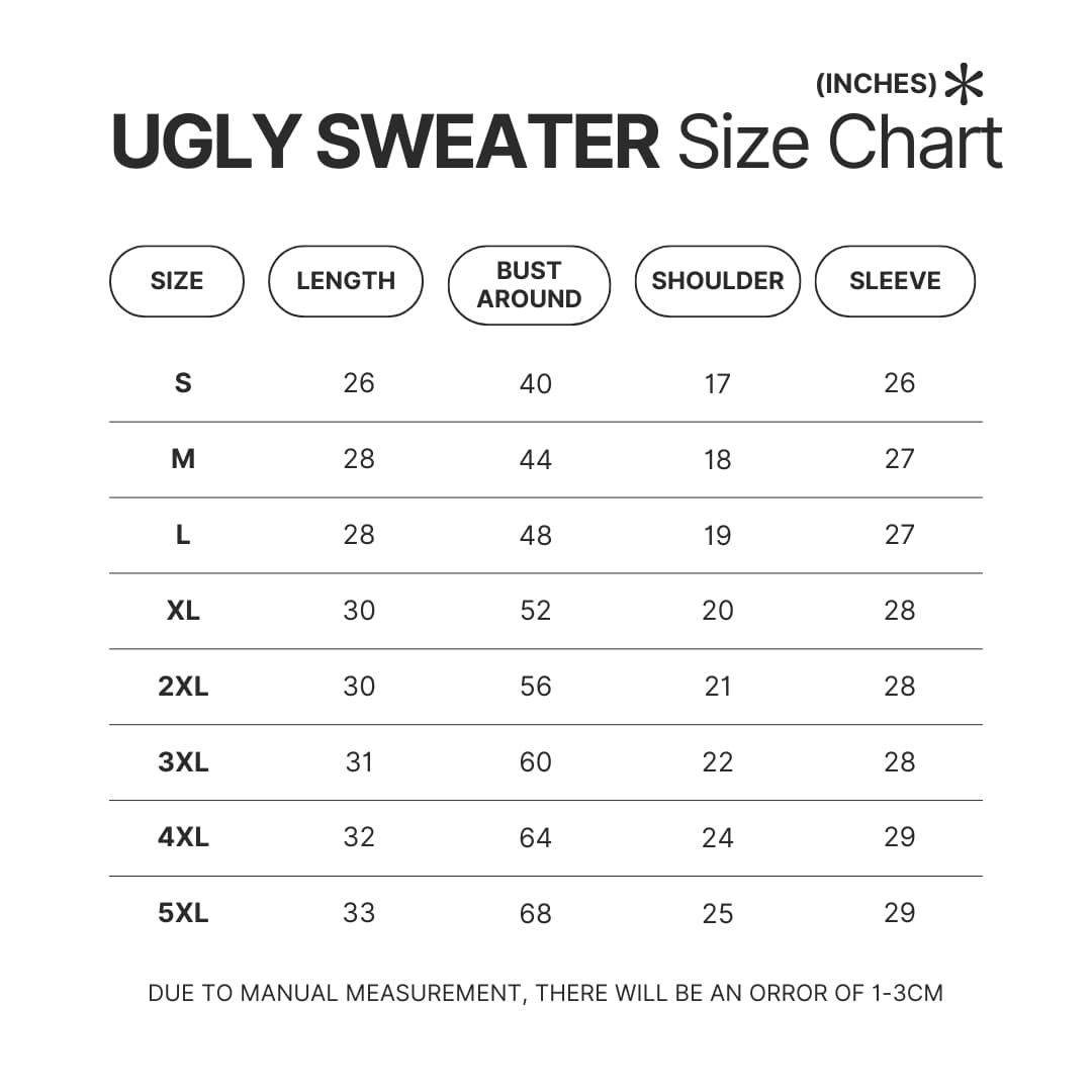 Ugly Sweater Size Chart - Initial D Store