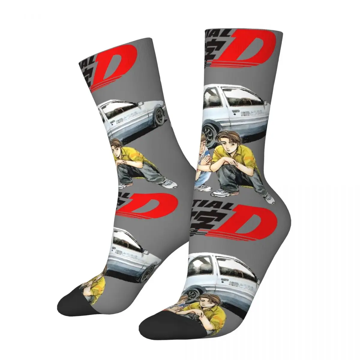 kf Scf91fe608b0042a3b70e0a20e61883c3I Funny Crazy Sock for Men Takumi And Itsuki Hip Hop Harajuku Initial D Happy Quality Pattern - Initial D Store