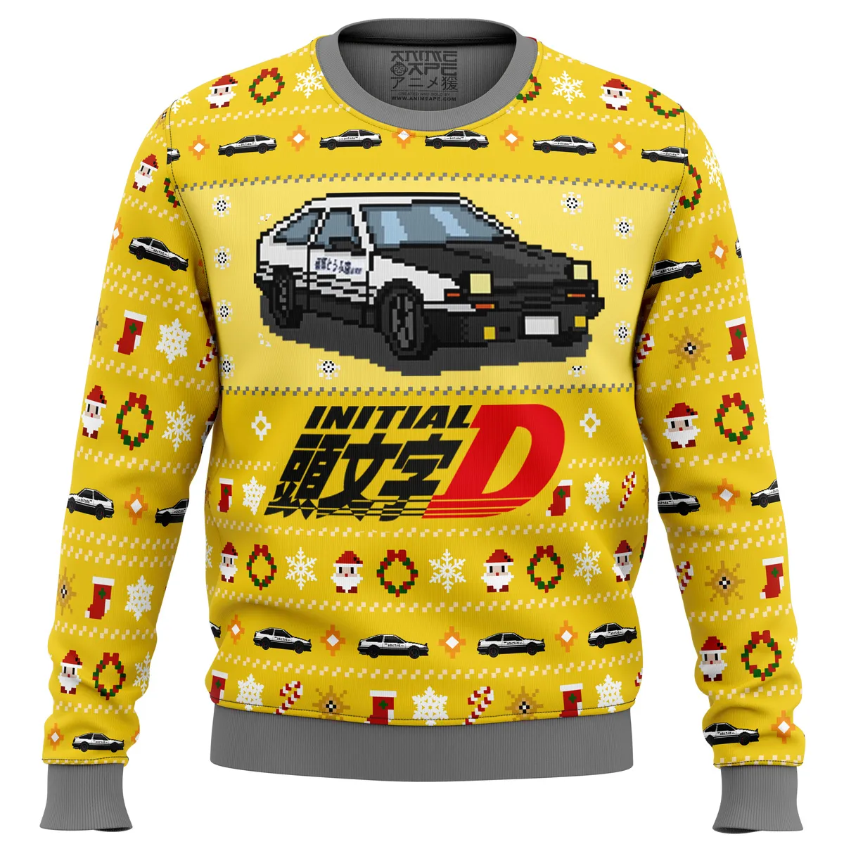 Initial D Classic Toyota Car Ugly Christmas Sweater