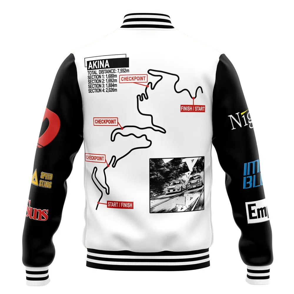 Drift Racer Initial D Varsity Jacket BACK Mockup - Initial D Store